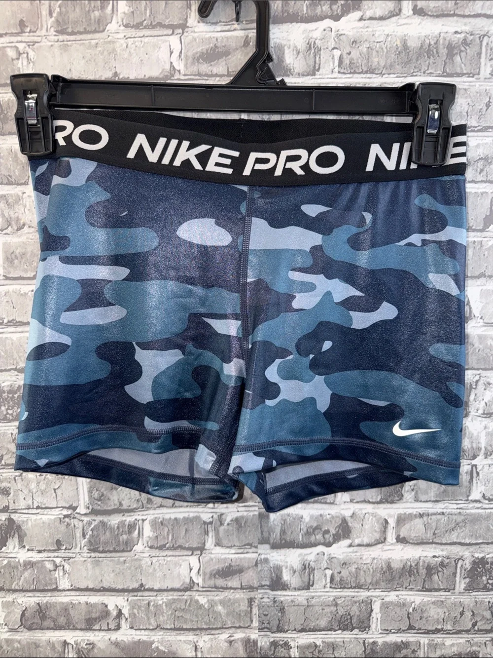 Nike Blue Camo Pro Compression Shorts